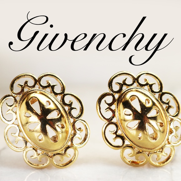 ⚜️ Vintage Givenchy Gold Clip On Earrings ⚜️ - Picture 1 of 12